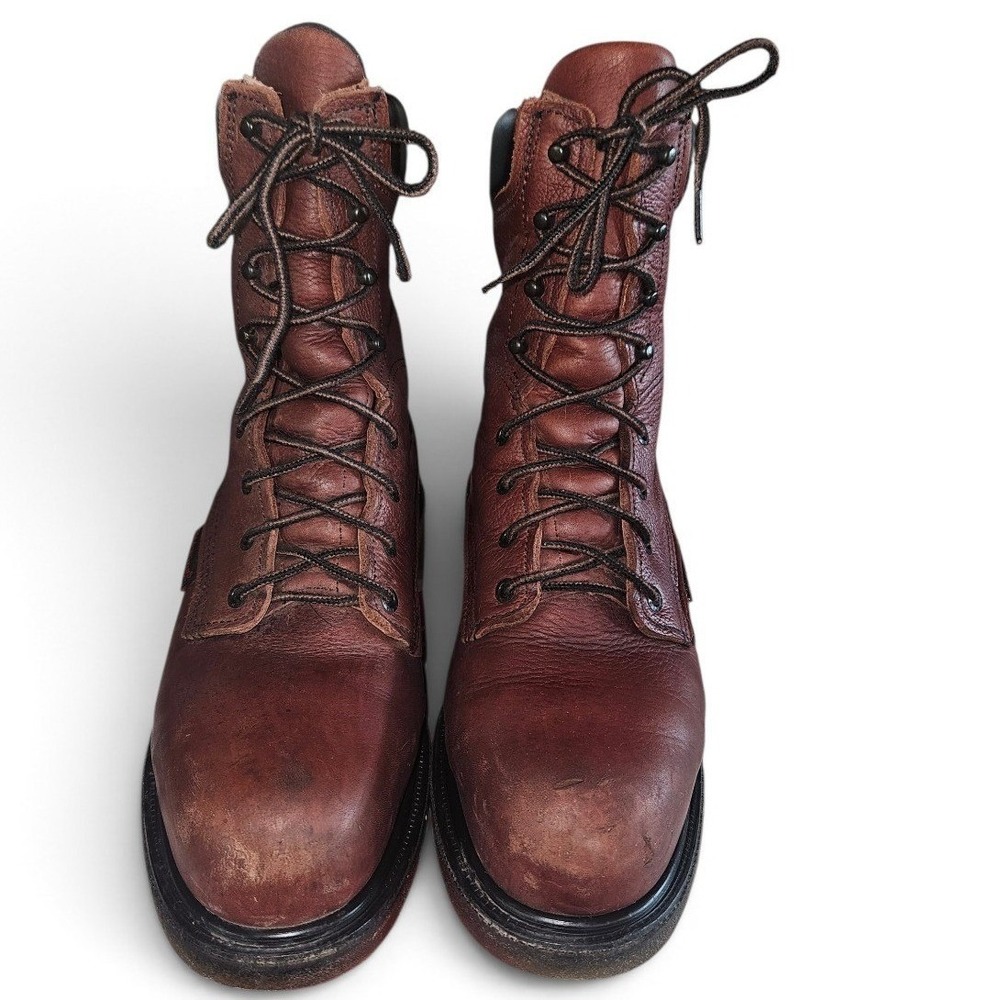 Red Wing Mens Brown Leather Lace Up Work Boots Oil Slip Resistant High Top sz10B
